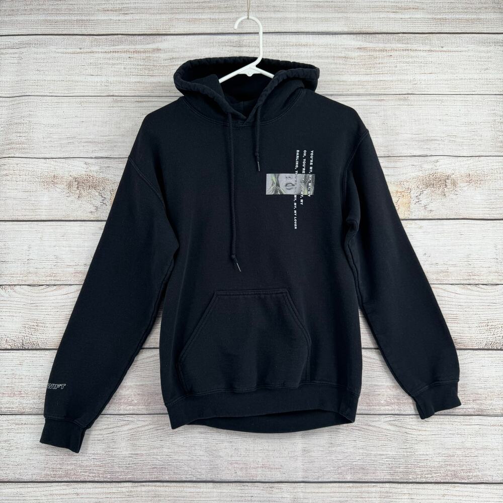 Taylor Swift The Lover Album Hoodie Sweatshirt Womens Small Black
